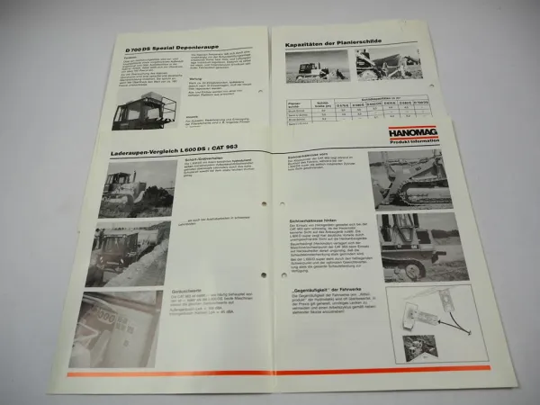 Hanomag Raupen Seilwinde Planierschilde Prospekt Produktprogramm Techn. Daten 92