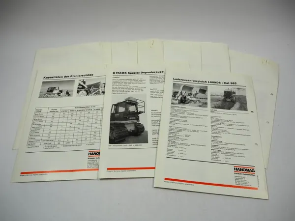 Hanomag Raupen Seilwinde Planierschilde Prospekt Produktprogramm Techn. Daten 92