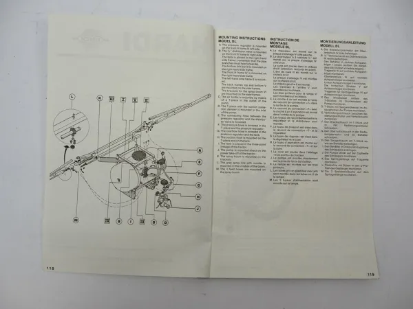Hardi BL 200 300 Feldspritze Anbau Betriebsanleitung Ersatzteilliste 1970er J.