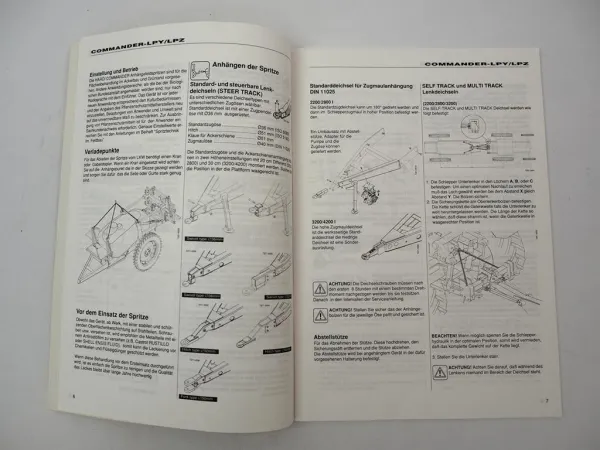 Hardi Commander LPY LPZ Feldspritze Betriebsanleitung Wartung 1999