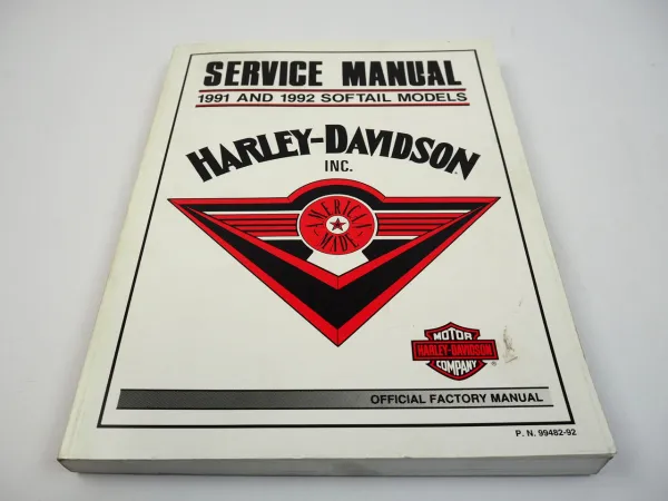 Harley Davidson Softail Modelle FX FL 1991 and 1992 Service Manual Reparatur