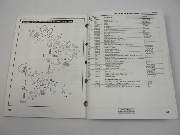 Harley Davidson XL 883 1200 Sportster Parts Catalog Ersatzteilliste 2005