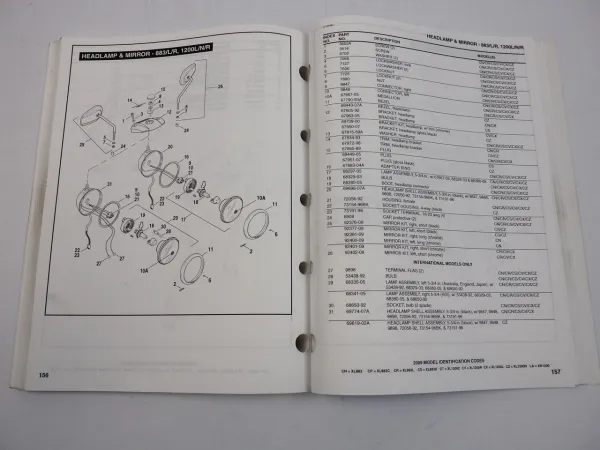 Harley Davidson XL 883 1200 Sportster Parts Catalog 2009 Ersatzteilliste
