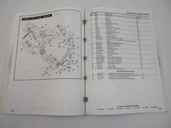 Harley Davidson XL 883 1200 Sportster Parts Catalog 2011 Ersatzteilliste