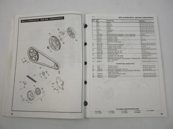 Harley Davidson XL 883 1200 Sportster Parts Catalog 2012 Ersatzteilliste