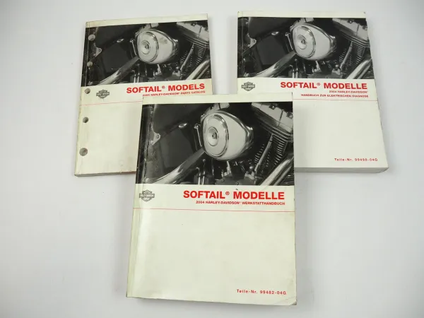 Harley Softail FLST FXST Modelle 2004 Werkstatthandbuch Diagnose Parts Catalog