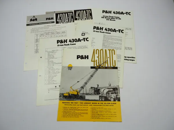 Harnischfeger P&H 430 A TC Crane Dragline Clamshell brochure 1975