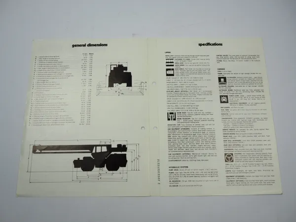 Harnischfeger P&H W 350A 40 to Hydraulik Swinger Crane brochure 1978