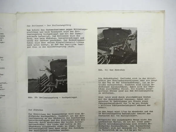 Hassia DU Drillmaschine Betriebsanleitung Ersatzteilliste 1978 Original