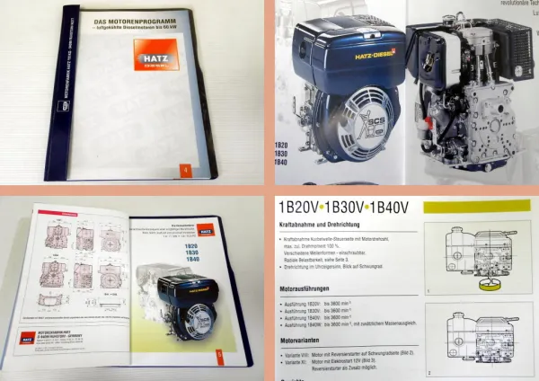 Hatz 1D41C 2M41 1B20 1D81 1D90V 2L41C ... Dieselmotoren 11 Prospekte 1999-2004