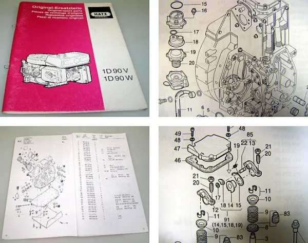 Hatz 1D90V 1D90W Dieselmotor Ersatzteilliste 1998 Spare parts list