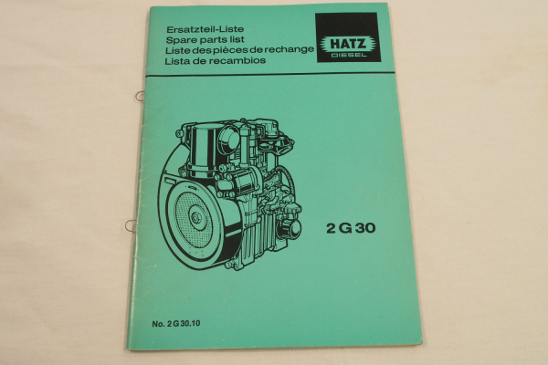 Hatz 2G30 Diesel Motor Ersatzteilliste Parts List Lista de recambios 1/1987