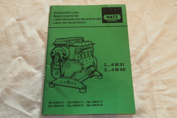 Hatz 2M31 - 4M40 Dieselmotor Ersatzteilliste Parts List Lista de recambios 1987