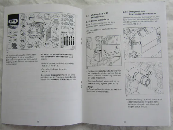 Hatz 2W35 3W35 4W35 Diesel Motor Bedienungsanleitung 2007 Ersatzteilliste 2006