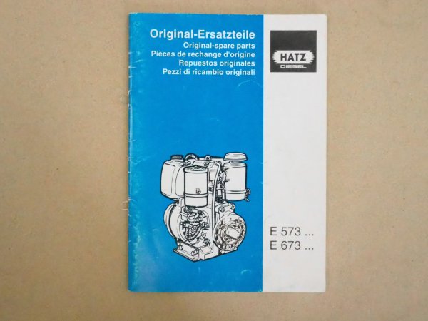 Hatz E 573 673 Motor Ersatzteilliste Spare Parts 2002
