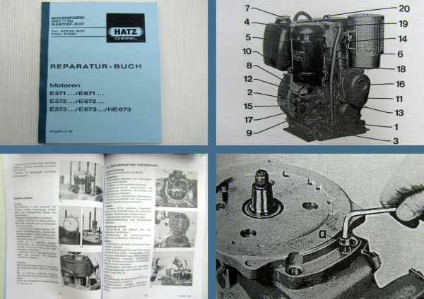 Hatz E571 E572 E573 E671 E672 E673 HE673 Reparaturhandbuch