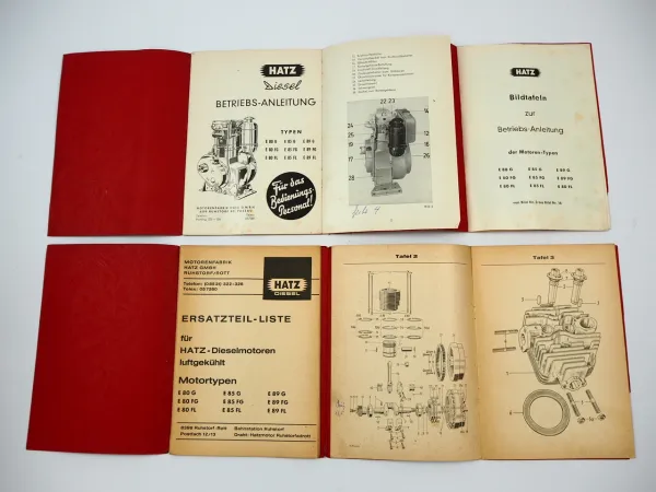 Hatz E80 E85 E89 G FG FL Dieselmotor Betriebsanleitung Ersatzteilliste 1968/69
