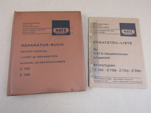 Hatz Z782 Z788 Z789 Z790 Motoren Reparatur Werkstatthandbuch Ersatzteilliste