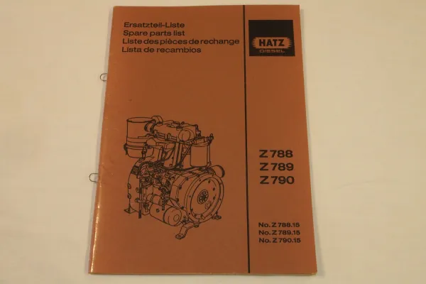 Hatz Z788 Z789 Z790 Dieselmotor Ersatzteilliste Parts List Pezzi ricambio 1990