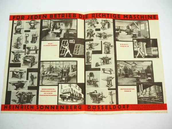 Heinrich Sonnenberg AG Düsseldorf Fay Egan USA Maschinen Prospekt 1930er J.