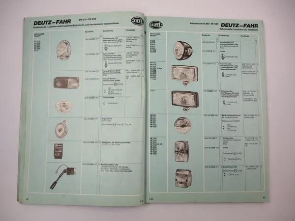 Hella Elektrische Ausrüstung für Landmaschinen Traktor Mähdrescher Katalog 1985