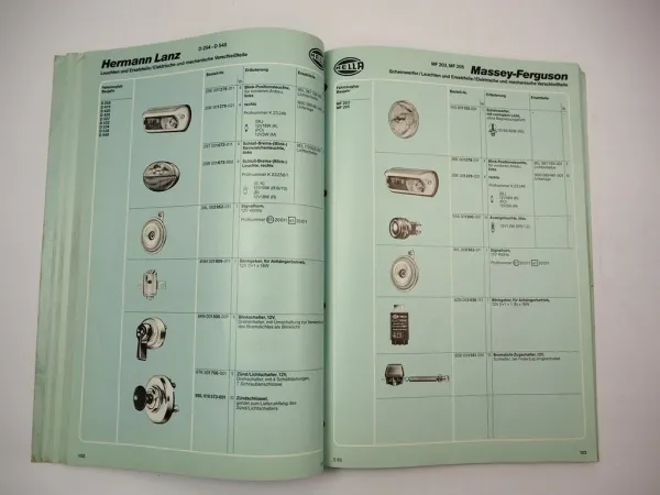 Hella Elektrische Ausrüstung für Landmaschinen Traktor Mähdrescher Katalog 1985