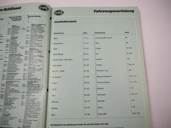 Hella Elektrische Ausrüstung für Landmaschinen Traktor Mähdrescher Katalog 1985