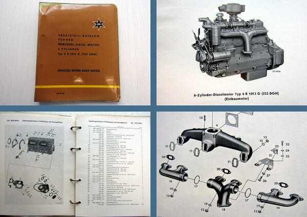 Henschel 6 R 1013 G (522 DGH) Dieselmotor 6 Zylinder Ersatzteilliste