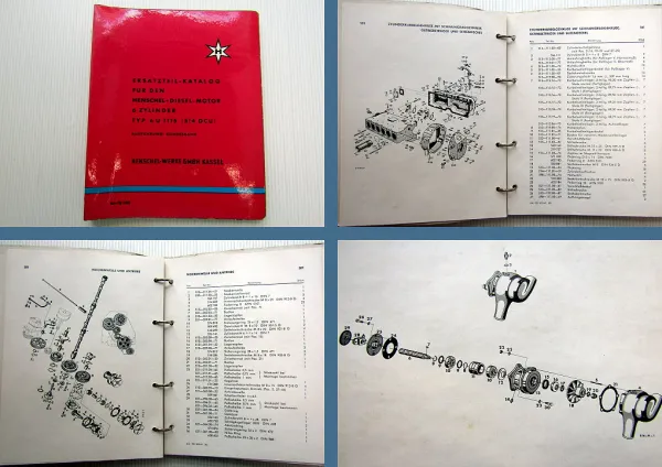 Henschel 6 U 1115 (514 DCU) Dieselmotor 6 Zylinder Ersatzteilliste 1961