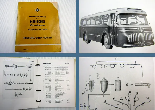 Henschel HS 100 N / HS 120 N Omnibuss Ersatzteilkatalog + Motor 512 + 522
