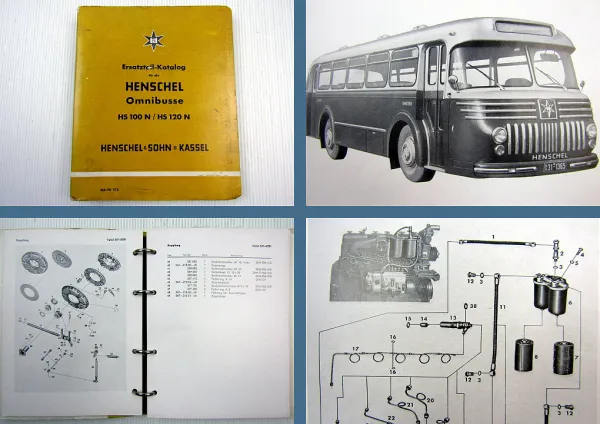 Henschel HS 100 N / HS 120 N Omnibusse Ersatzteilliste + Motor 512 DJ + 522 DP