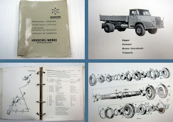 Henschel HS 16 HS 19 LKW Haube Kipper Ersatzteilkatalog 1963