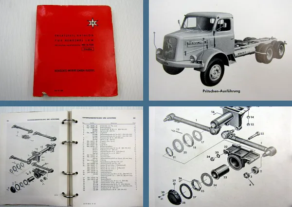 Henschel HS 3-125 LKW Pritschen Ausführung Haube Ersatzteilkatalog 1960