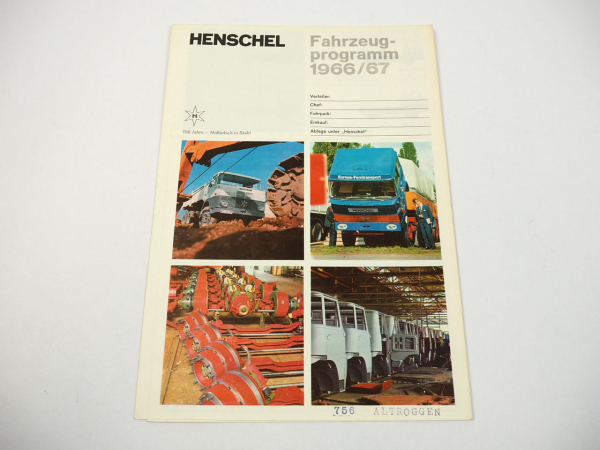 Henschel HS14 bis HS34 LKW Gesamtprogramm Prospekt 1966/67