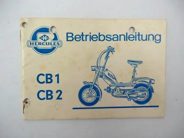Hercules CB1 CB2 Mofa mit Sachs Motor 502/1 Betriebsanleitung Wartung 1970er J.