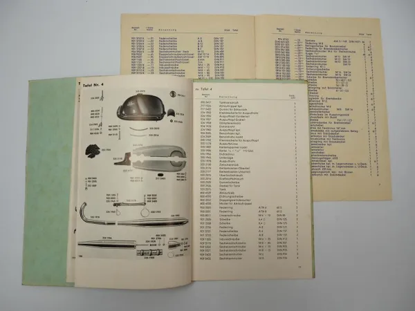 Hercules K102 Motorrad Ersatzteilliste Preise Fahrgestell ohne Motor 1961