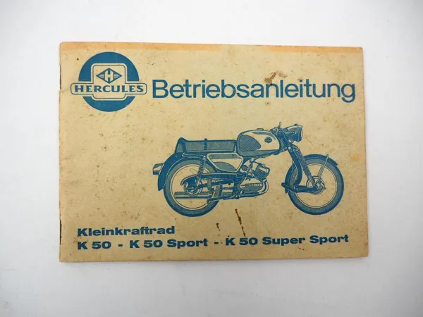 Hercules K50 Sport Super Sport Motorrad m. Sachs Motor Betriebsanleitung Wartung