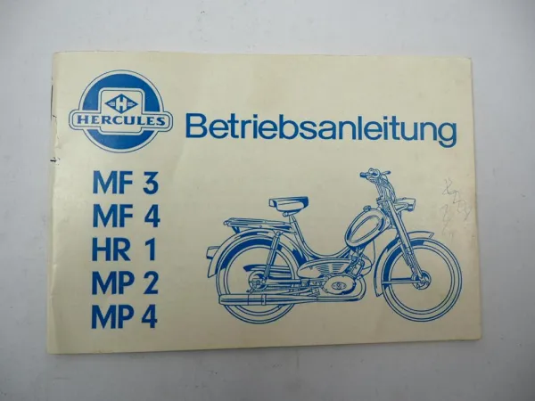 Hercules MF3 MF4 HR1 Mofa MP2 MP4 Moped m. Sachs Motor Betriebsanleitung Wartung