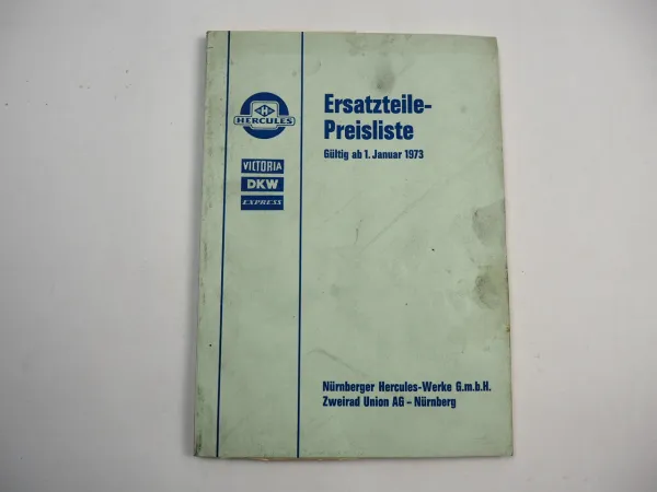 Hercules Mofa Mokick Motorrad Fahrrad Ersatzteil Preisliste ab 1973