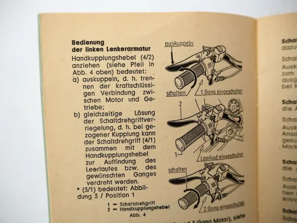 Hercules Moped Typ 217 mit Sachs Motor Betriebsanleitung Wartung 1950/60er Jahre