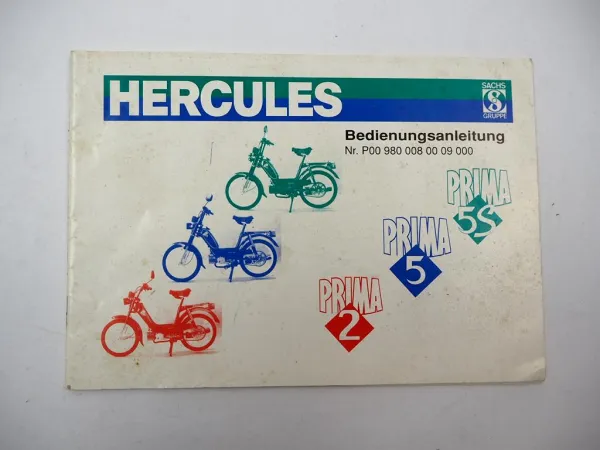 Hercules Prima 2 5 5S Mofa mit Sachs Motor Betriebsanleitung Wartung 1994