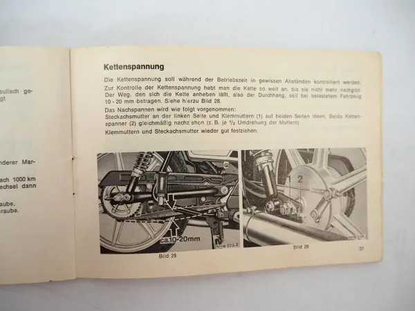 Hercules Ultra 80 Motorrad mit Sachs Motor Betriebsanleitung Wartung ca. 1980