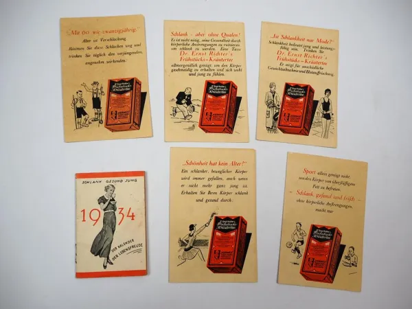 Hermes Fabrik München Dr. Ernst Richters Kräutertee Werbung Taschenkalender 1934