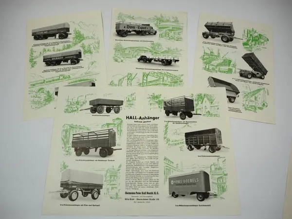 Herrmann Peter Hall Köln Riehl LKW Anhänger Aufbauten Prospekt Preisblatt 1954
