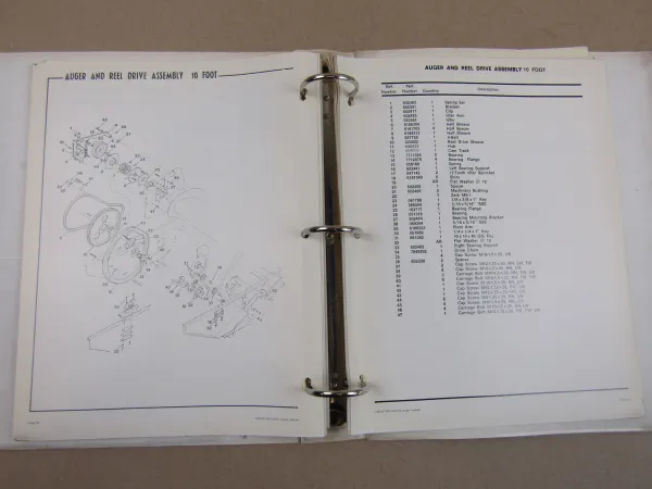 Hesston 6400U Windrower Conditioner draper and auger header Parts List