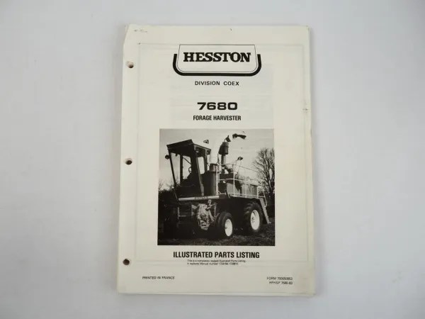 Hesston 7680 Forage Harvester Feldhäcksler Ersatzteilliste Parts List 1983
