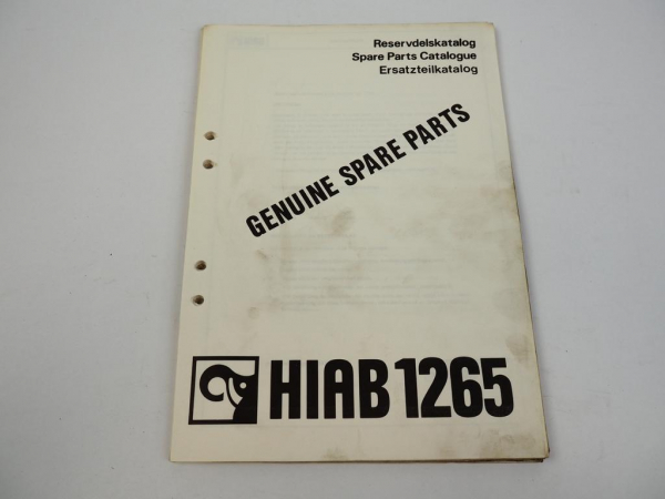 Hiab 1265 Ladekran Ersatzteilliste Parts Book 1982