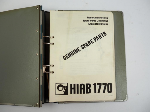 Hiab 1770 Ladekran Ersatzteilkatalog Spare Parts Catalogue 1984
