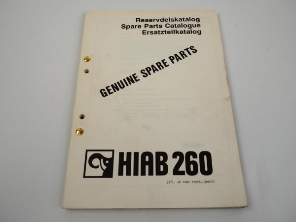 Hiab 260 Ladekran Ersatzteilliste Parts Book ca.1980er/90er Jahre