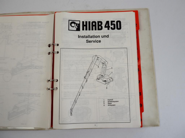 Hiab 4500 Ladekran Ersatzteilkatalog Montage Hydraulikschema 1990/91